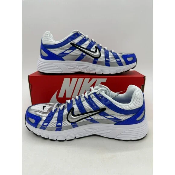 Nike P-6000 Youth Size 6.5 Women's Size 8 White Blue Athletic Shoes HV5064 402 - Picture 2 of 6